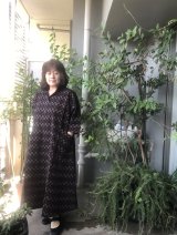 ビックワンピース七分袖（市松三段）