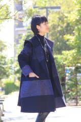 フード付きコート - 久留米絣工房藍木野