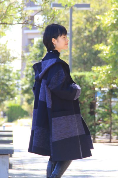 画像3: 四重奏フード付きコート段グレー (3)