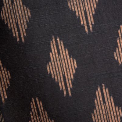 画像1: フリルブラウス七分袖(ダイヤ茶)