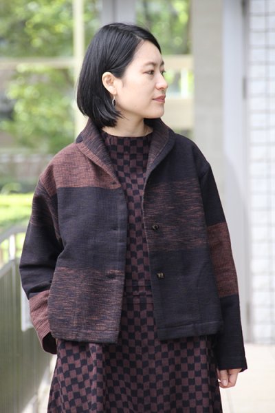 画像2: 四重奏ジャケット(段茶) (2)