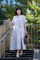 美品★久留米絣工房　藍木野（あきの）ビッグワンピース　ロング丈　日本製　ゆったり 全商品 - 久留米絣工房藍木野