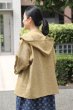 画像2: フード付きジャケット夏絣黄色 (2)