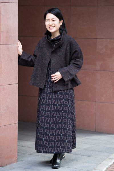 画像3: ボレロ風ジャケット(四重奏茶） (3)