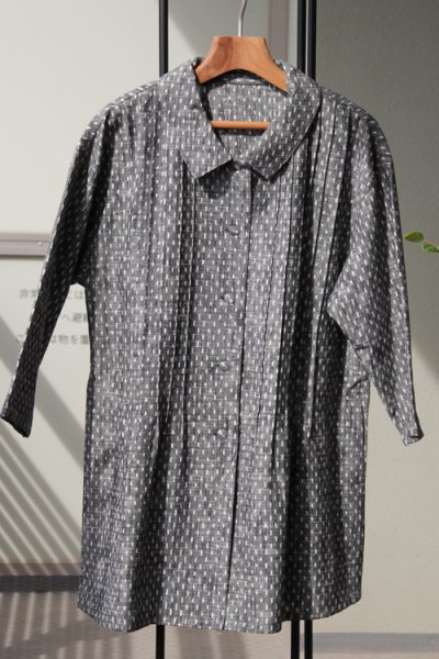 画像6: 角ショールジャケット（白樺文人灰） (6)