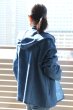 画像2: フード付きジャケット(夏絣藍） (2)