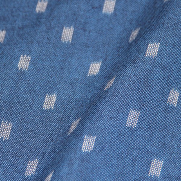 画像2: フリルブラウス七分袖（あられ青） (2)