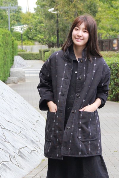 画像3: 中綿入りリバーシブルコートハート矢羽根 (3)