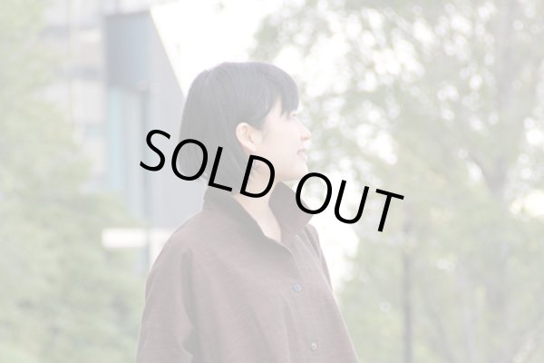 画像2: ビッグブラウス 前開き (白樺茶) (2)