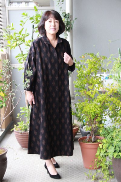 画像5: ビッグワンピース前開き（ダイヤ柄) (5)