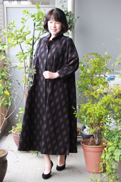 画像6: ビッグワンピース前開き（ダイヤ柄) (6)