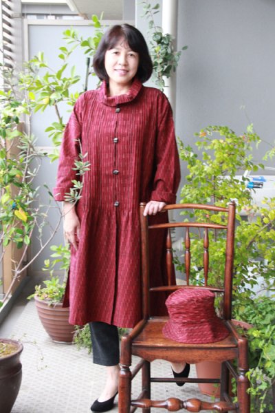 画像3: ピンタックコート(矢羽赤) (3)