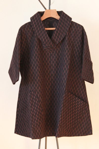 画像4: クロスカラーブラウス(矢羽茶) (4)