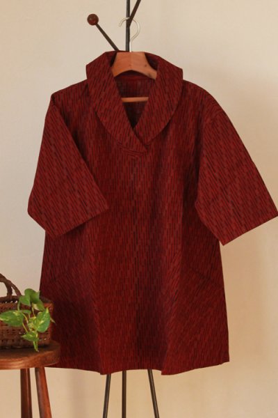 画像3: クロスカラーブラウス(矢羽赤) (3)