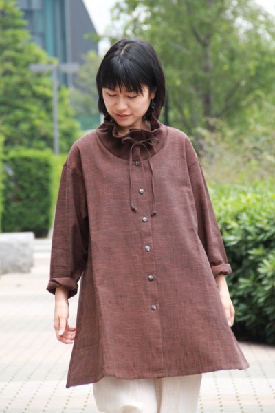 画像2: リボンジャケット白樺茶 (2)