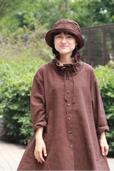 画像1: リボンジャケット白樺茶 (1)