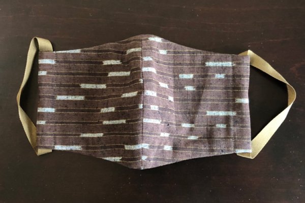 画像6: 立ち襟ワンピース（茶矢羽根くるみ色） (6)