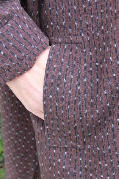 画像7: ビッグコートフード付き・小矢羽根茶 (7)