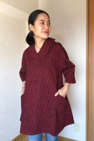 machan様　未使用 久留米絣工房 藍木野 雨ふり柄のビッグブラウザー 日本製 machan様 未使用 久留米絣工房 藍木野 雨ふり柄のビッグブラウザー