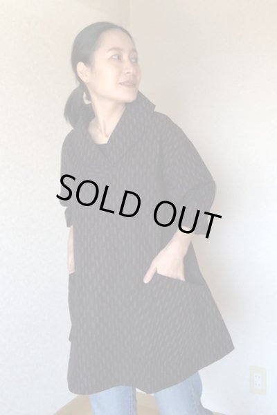 画像3: クロスカラーブラウス(矢羽茶) (3)