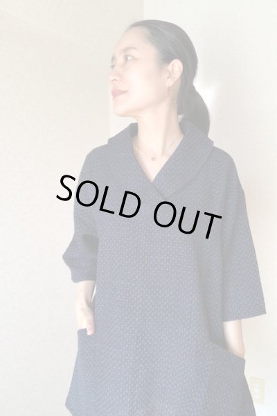 画像2: クロスカラーブラウス大島調 (2)