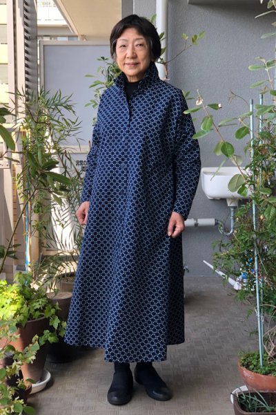 画像1: 手織り・ビッグワンピース前あき・丸つなぎ (1)