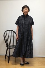 machan様　未使用 久留米絣工房 藍木野 雨ふり柄のビッグブラウザー 日本製 久留米絣工房「藍木野」
