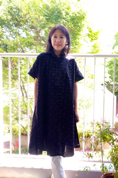 画像3: ビッグブラウスフレンチ（麻の葉茶） (3)