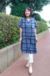画像2: ビッグブラウスフレンチ袖（注染格子） (2)