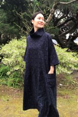 machan様　未使用 久留米絣工房 藍木野 雨ふり柄のビッグブラウザー 日本製 全商品 - 久留米絣工房藍木野