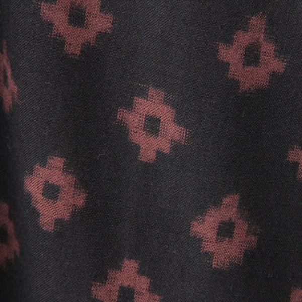 画像3: ビッグブラウス　七分袖（合中花柄茶） (3)