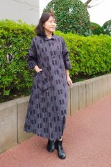 ビッグワンピース 七分袖 - 久留米絣工房藍木野