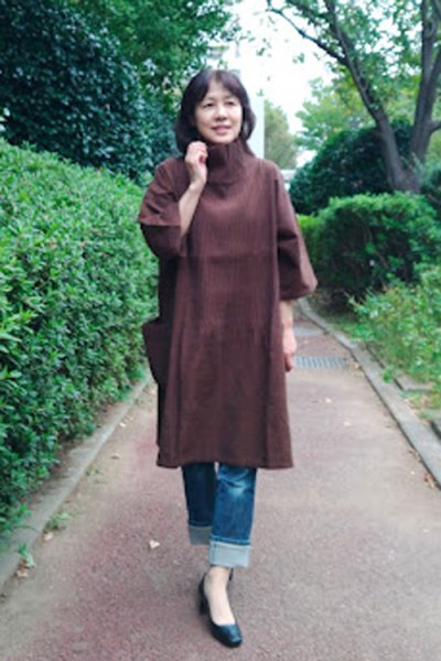 画像3: ピンタックブラウス（白樺茶） (3)