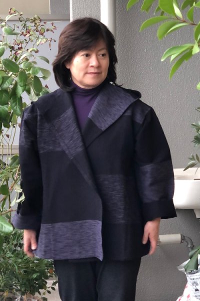 画像2: 四重奏フード付きジャケット（段グレー） (2)