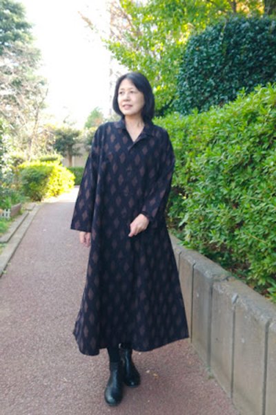 画像4: ビッグワンピース前開き（ダイヤ柄) (4)