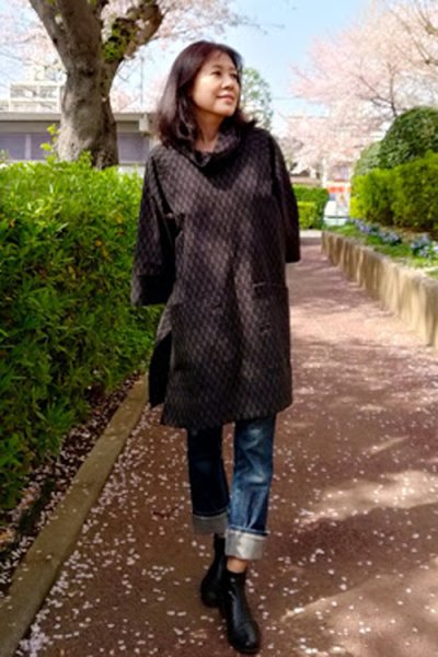 画像3: ツーポケットブラウス（矢羽根黄緑ネップ） (3)