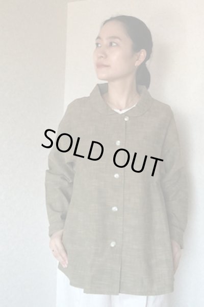 画像3: ショールカラージャケット(白樺うぐいす) (3)