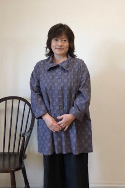 画像1: ロールタックジャケット(花十字グレー） (1)