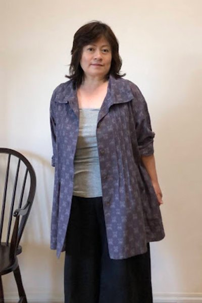 画像2: ロールタックジャケット(花十字グレー） (2)