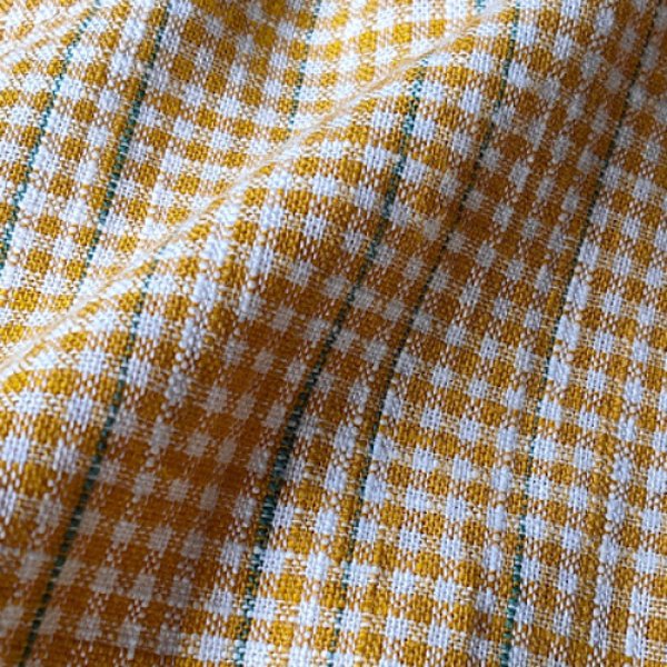 画像4: ビッグブラウス 七分袖（白樺黄色大チェック） (4)