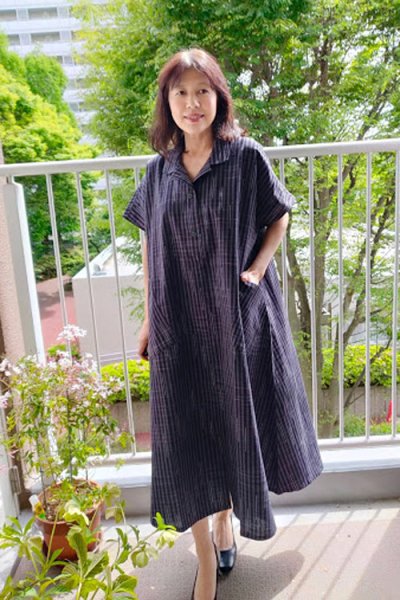 画像4: ビッグワンピース（袋くくり灰） (4)