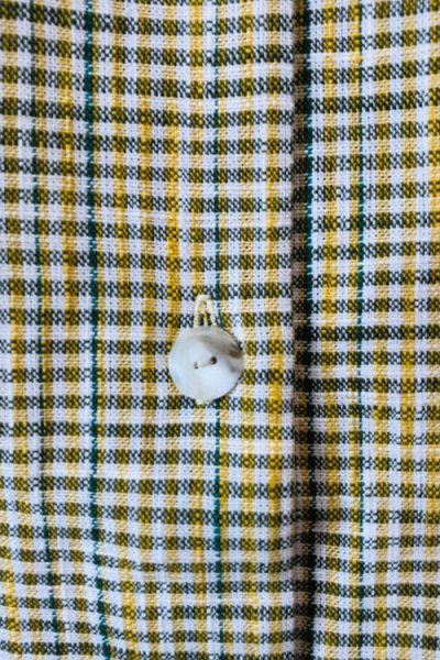 画像4: リボン付きジャケット(白樺ウグイス×黄色チェック大) (4)