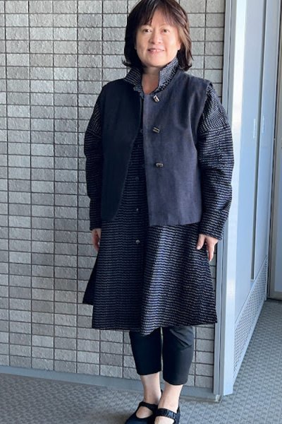 画像2: リバーシブルベスト (茶縞） (2)