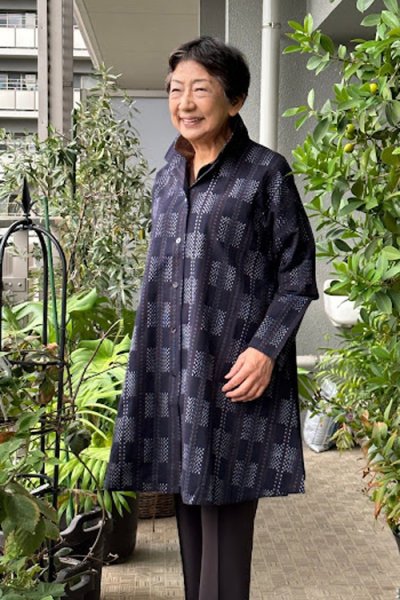 画像3: ビッグブラウス　前あき（レンガ道黒） (3)