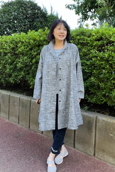 画像5: ビッグブラウス　前開き(白樺文人灰） (5)