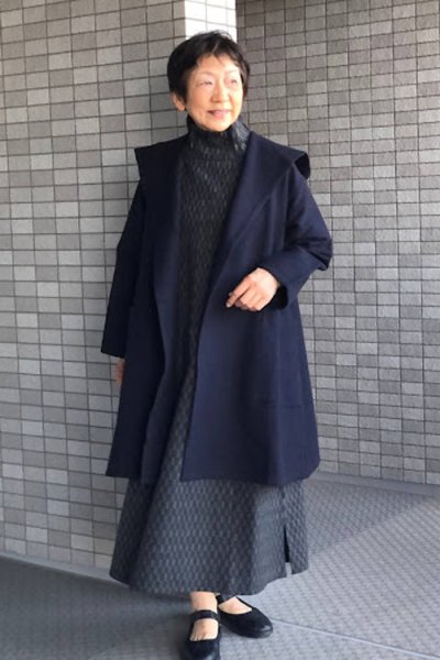 画像2: 五重奏フード付きコート（黒） (2)