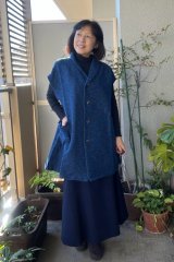 machan様　未使用 久留米絣工房 藍木野 雨ふり柄のビッグブラウザー 日本製 machan様 未使用 久留米絣工房 藍木野 雨ふり柄のビッグブラウザー