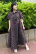 画像2: ビッグワンピース　フレンチ袖（井桁茶） (2)