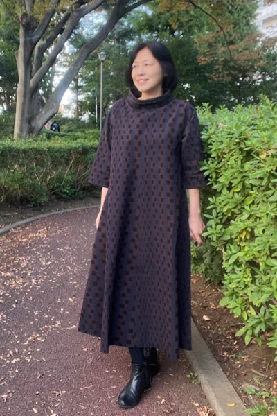 画像2: ロールカラーワンピース(変わり市松柄) (2)
