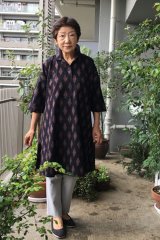 ビッグブラウス 七分袖 - 久留米絣工房藍木野